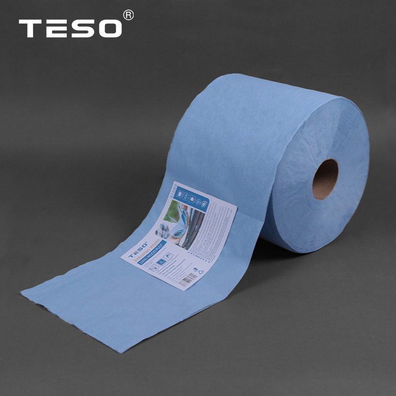 Double layer wood pulp wiping paper (blue)
