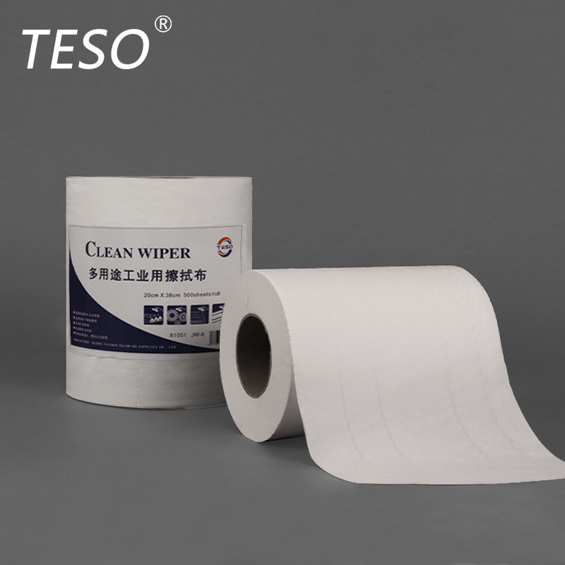 Double layer wood pulp wiping paper